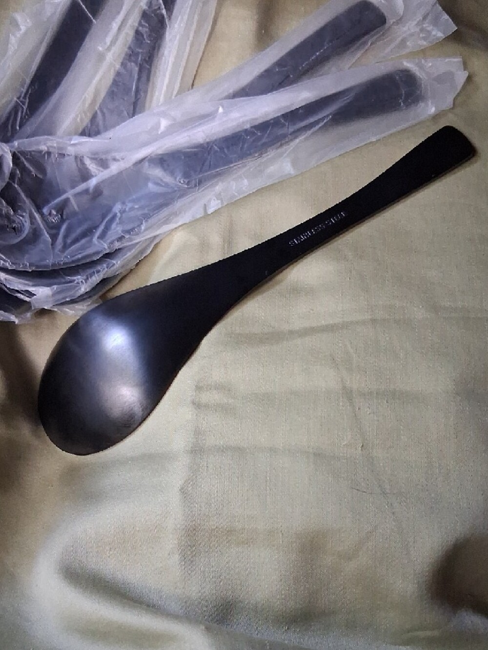 NIB! Matte Black Soup Stainless Steel Spoons - Picture 4 of 6